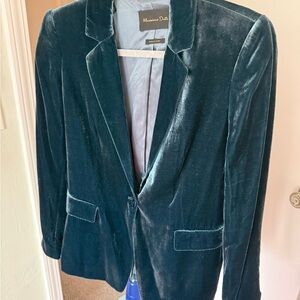 Massimo Dutti Teal Velvet Blazer